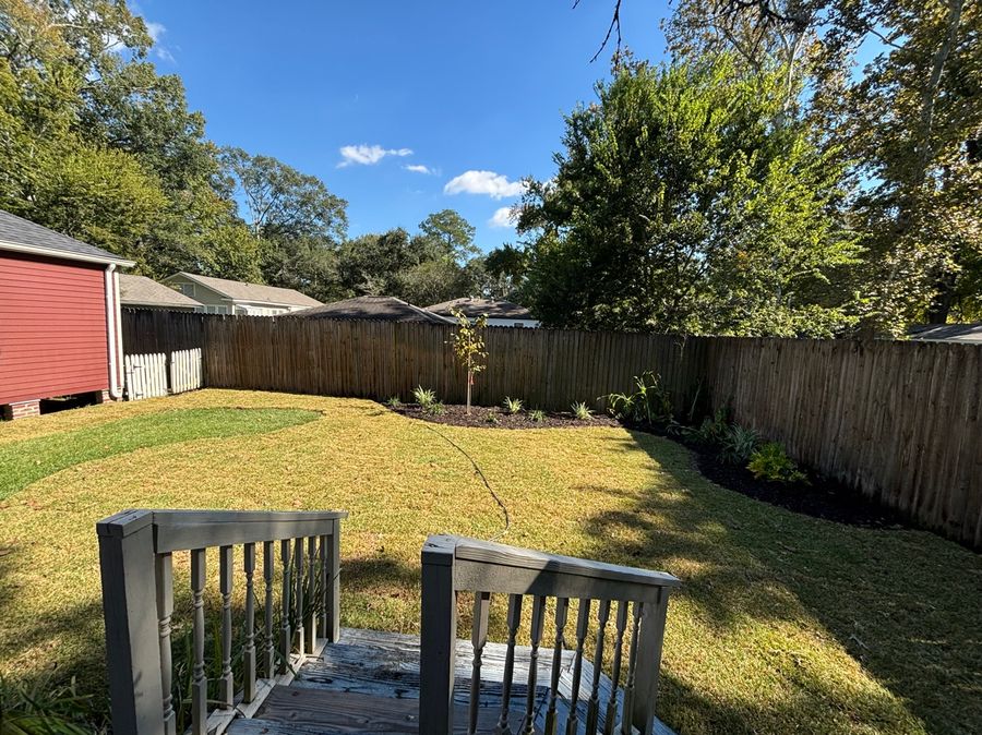 After - sod, landscape beds, and plantings installed