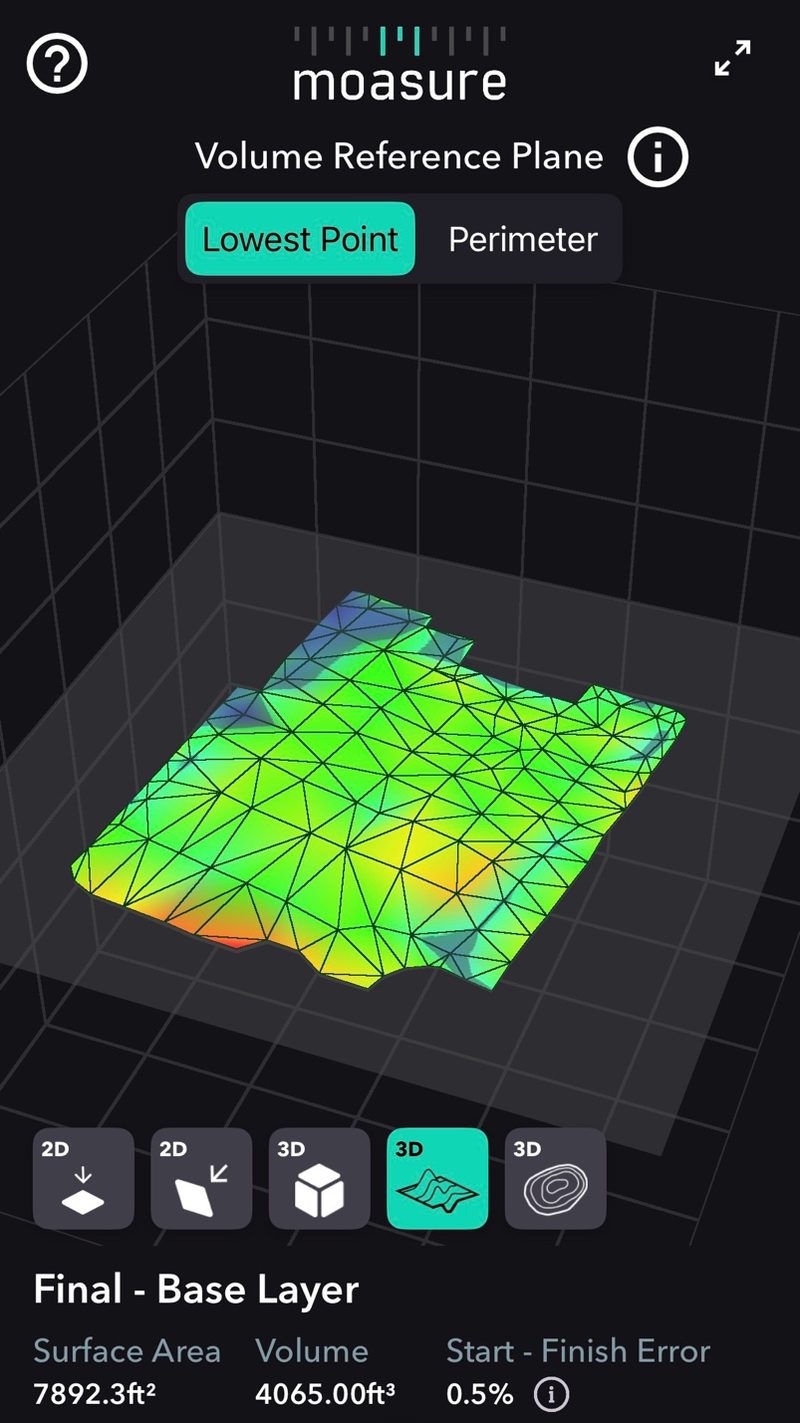 3D elevation model of Baton Rouge yard showing drainage flow paths and low points for French drain design